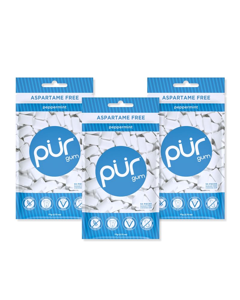 PUR Gum | Aspartame Free Chewing Gum | 100% Xylitol | Sugar Free, Vegan, Gluten Free & Keto Friendly | Natural Spearmint Flavored Gum, 55 Pieces (Pack of 1) - Premium chewing gum from Concordia Style Boutique - Just $9.27! Shop now at Concordia Style Boutique