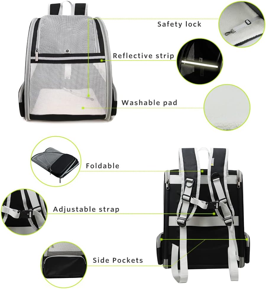 Texsens Innovative Traveler Bubble Backpack Pet Carriers for Cats and Dogs (Black) - Premium  from Concordia Style Boutique - Just $36.71! Shop now at Concordia Style Boutique