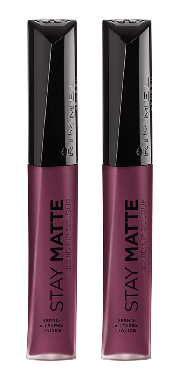 Rimmel London Stay Matte Liquid Lip Color with Full Coverage Kiss-Proof Waterproof Matte Lipstick Formula that Lasts 12 Hours - 810 Plum This Show, .21oz - Premium lipstick from Concordia Style Boutique - Just $5! Shop now at Concordia Style Boutique