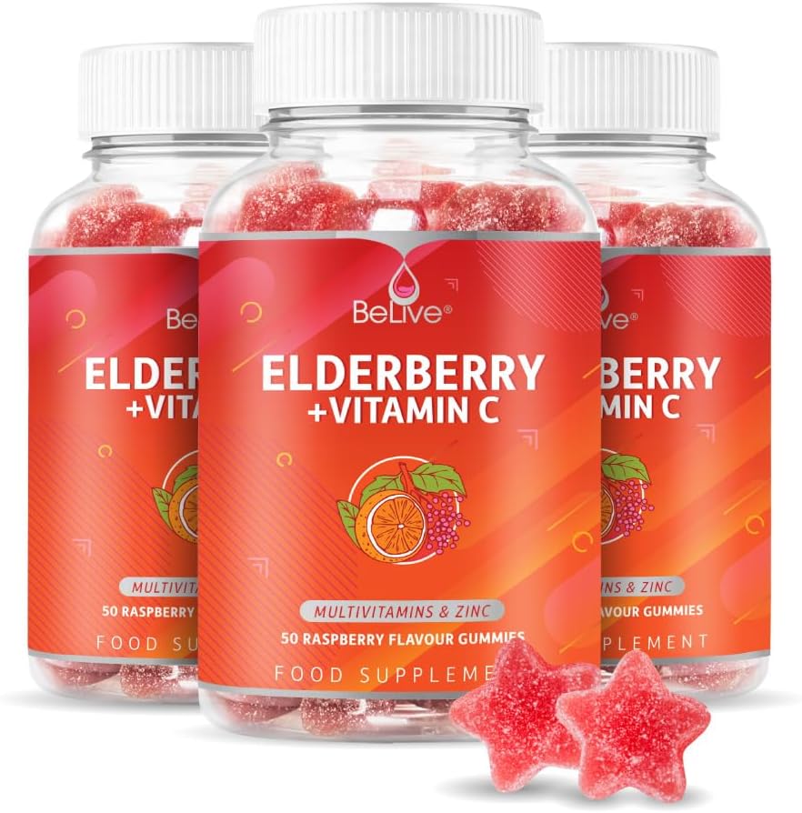 BeLive Elderberry Gummies with Vitamin C, Propolis, Echinacea. Max Strength 200MG - Sambucus Black Elder Immune Support Vitamins Supplement Made for Adults & Kids | Raspberry Flavored. 50 Count - Premium Elderberry from Concordia Style Boutique - Just $20.49! Shop now at Concordia Style Boutique