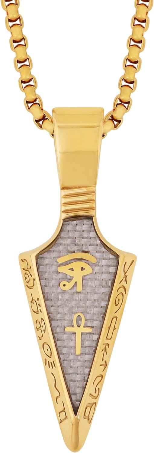 HAQUIL Stainless Steel Egyptian Charm Amulet Totem Pendant Chain Necklace Jewelry Gift for Men and Women - Premium Necklaces from Concordia Style Boutique - Just $21.43! Shop now at Concordia Style Boutique