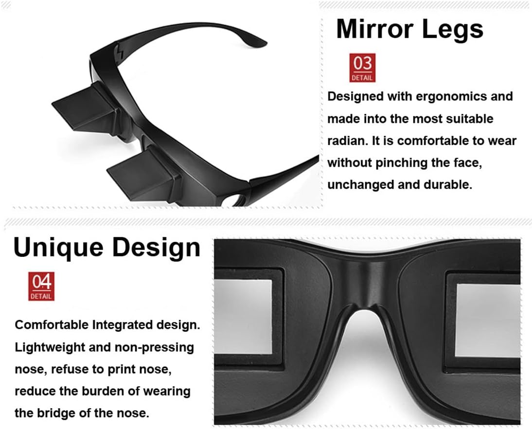 Bed Prism Spectacles - Horizontal Mirror Lazy Readers - Glasses 90 Degree Prism Glasses for Laying Down Reading and Watching TV -2023 New Upgrade - Premium Reading Glasses from Concordia Style Boutique - Just $26.23! Shop now at Concordia Style Boutique