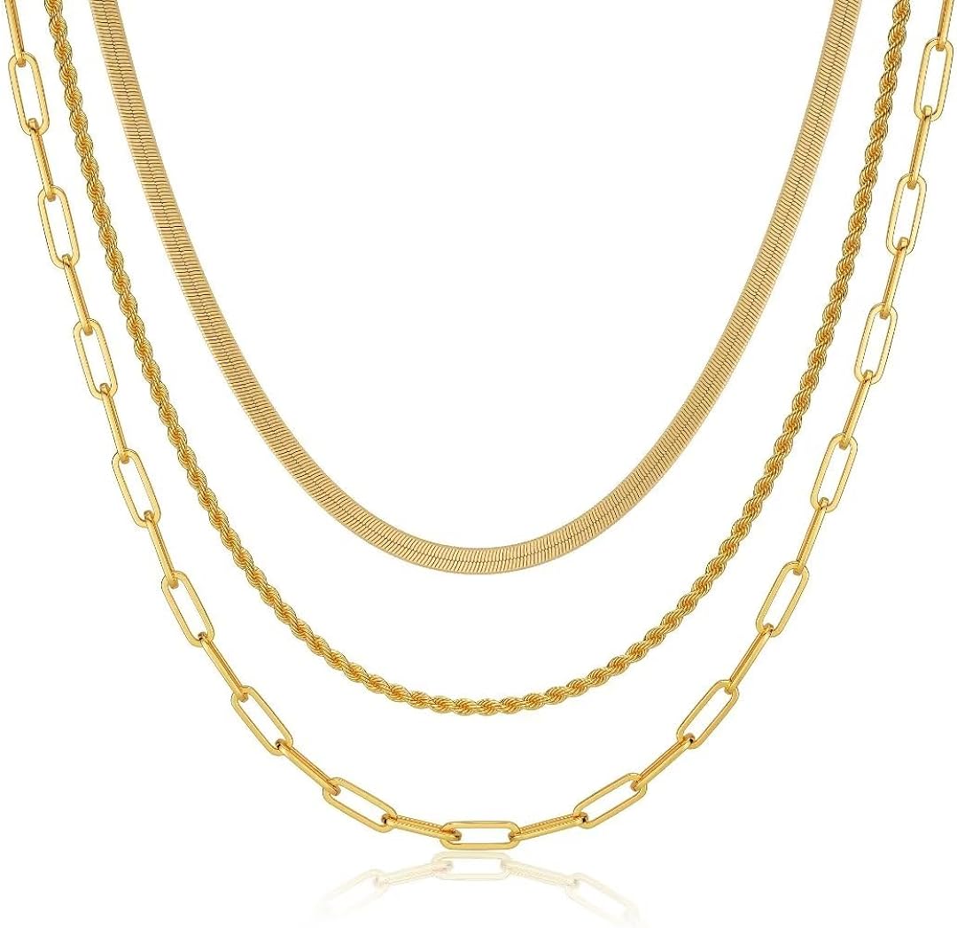 CHESKY 14K Gold/Silver Plated Snake Chain Necklace Herringbone Necklace Gold Choker Necklaces for Women Girl Gifts Jewelry 1.5/3/5MM(W) 14"/16"(L) - Premium Jewelry from Concordia Style Boutique - Just $22.58! Shop now at Concordia Style Boutique