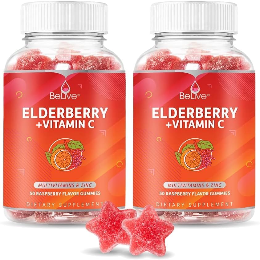 BeLive Elderberry Gummies with Vitamin C, Propolis, Echinacea. Max Strength 200MG - Sambucus Black Elder Immune Support Vitamins Supplement Made for Adults & Kids | Raspberry Flavored. 50 Count - Premium Elderberry from Concordia Style Boutique - Just $20.49! Shop now at Concordia Style Boutique