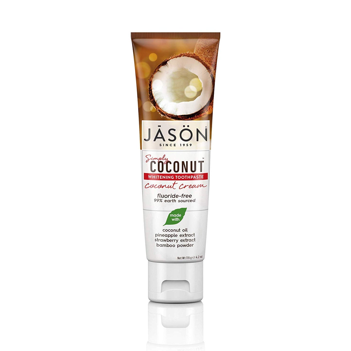 Jason Simply Coconut Whitening Fluoride-Free Toothpaste, Coconut Cream, 4.2 Oz - Premium toothpaste from Concordia Style Boutique - Just $10.83! Shop now at Concordia Style Boutique