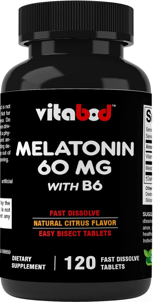 Vitabod Melatonin 20mg - 240 Fast Dissolve Tablets - Drug Free - Natural Berry Flavor - Vegetarian, Non-GMO, Gluten Free - Premium  from Concordia Style Boutique - Just $13.71! Shop now at Concordia Style Boutique