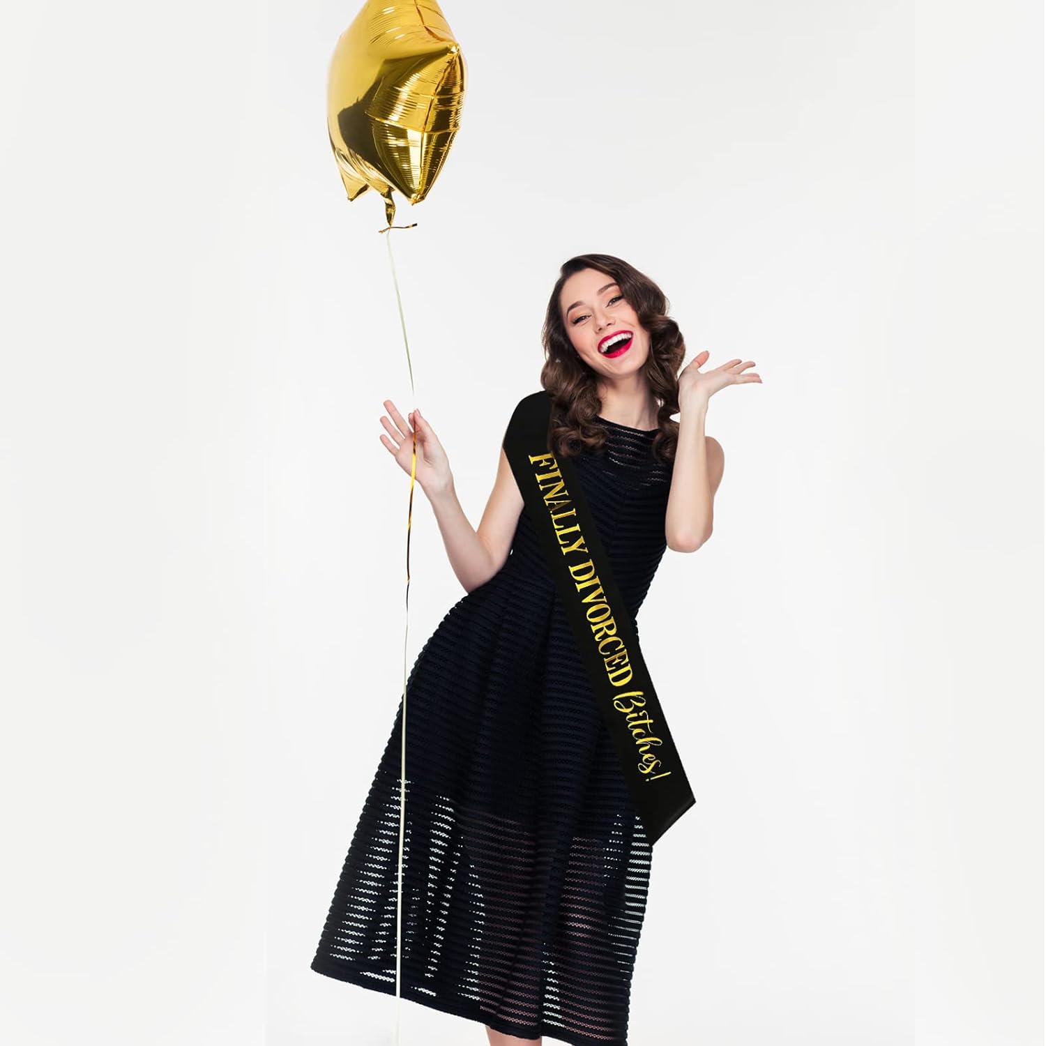 Finally Divorced Bitches Sash, Black Sash with Gold Glitter - Just Divorced Funny Happy Divorced Party Decoration -Funny Divorced Boy Bye Satin Sash - Premium sash from Concordia Style Boutique - Just $17.34! Shop now at Concordia Style Boutique