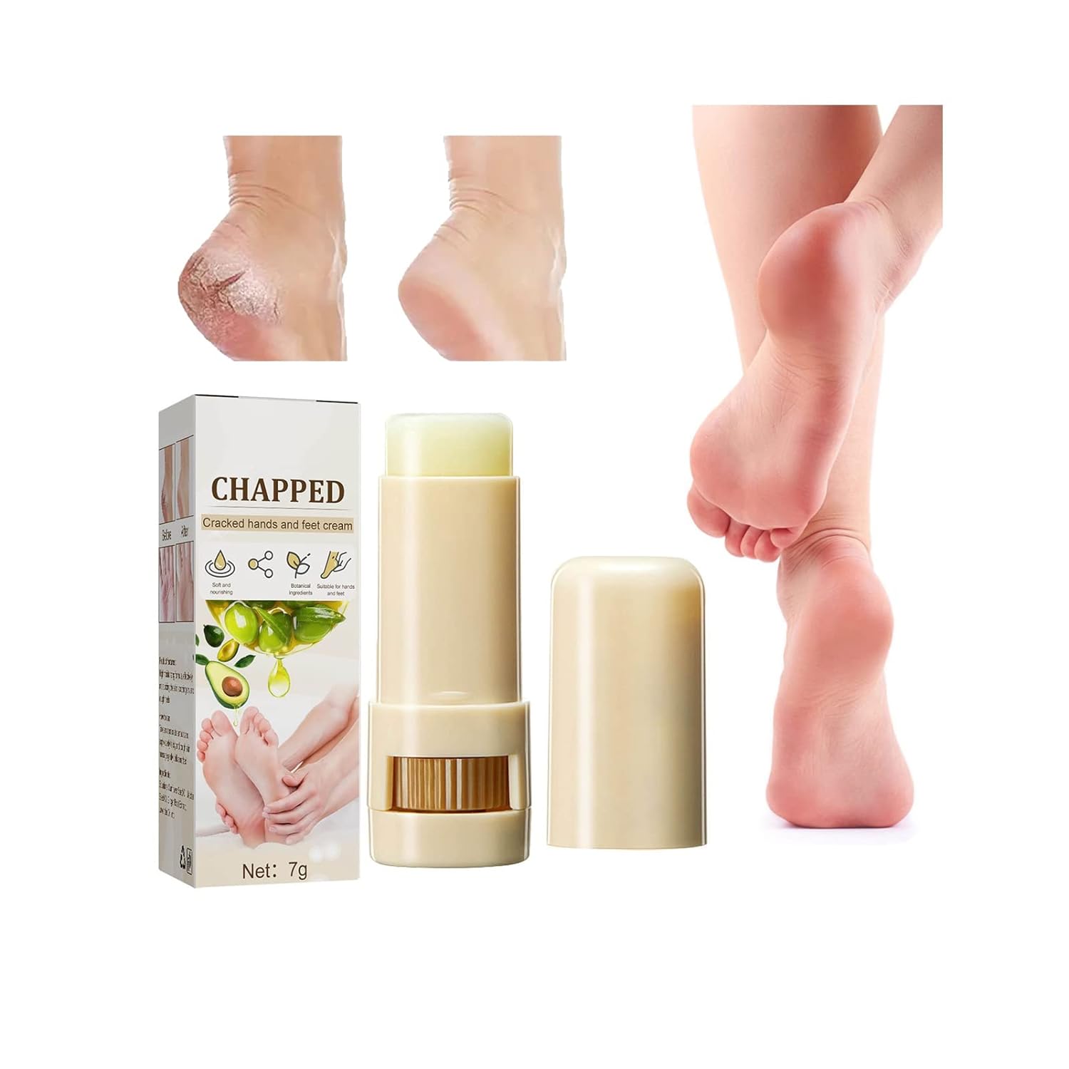 Shea Butter Foot Cracked Cream Moisturizing Nourishing Hand and Foot Care Treatment Stick, Natural Mild Moisturizer Suitable for Rough Dry Chapped Feet - Premium Foot Cream from Concordia Style Boutique - Just $7.36! Shop now at Concordia Style Boutique