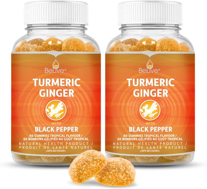 BeLive Turmeric Curcumin with Black Pepper & Ginger - 60 Gummies I Turmeric and Ginger Supplement for Immune Support, Healthy Skin, and Joint Health - Tropical Flavor - Premium Turmeric from Concordia Style Boutique - Just $25! Shop now at Concordia Style Boutique