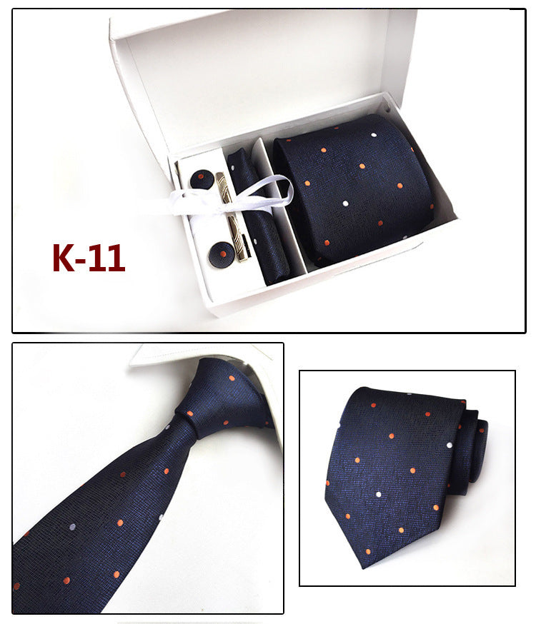 Factory  Men's Tie Spot Gift Box 6 Pieces Set Team Necktie Business Formal Wear Tie