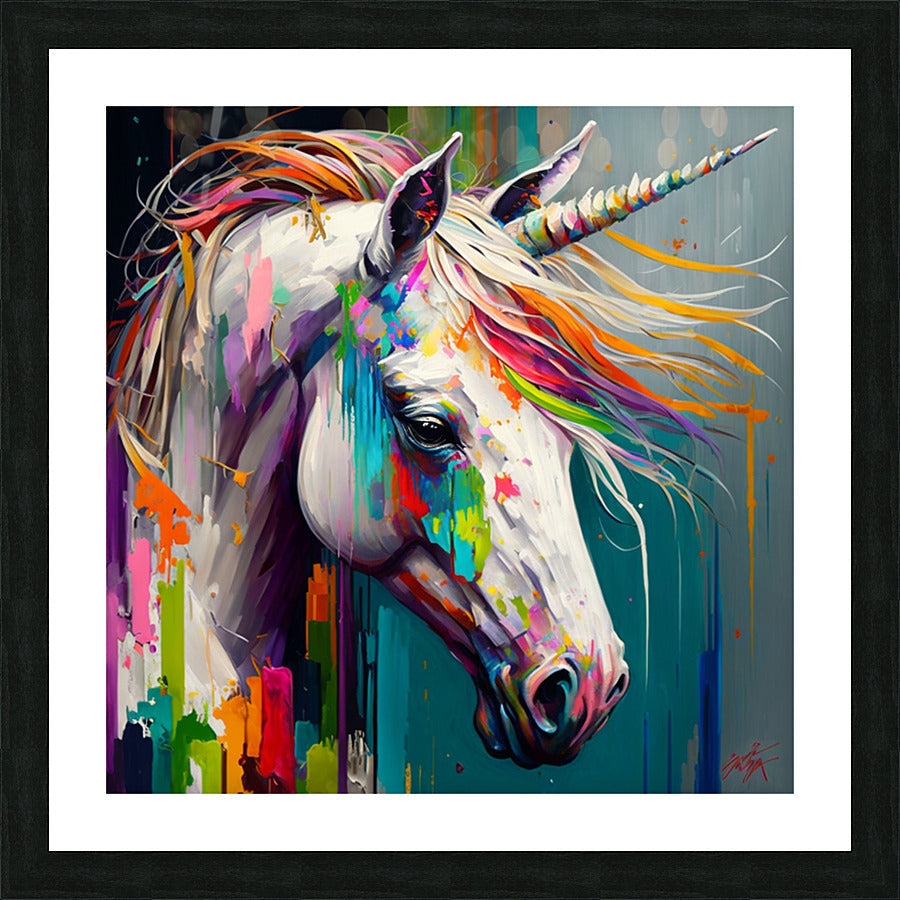 Unicorn Colored palette knife oil painting Abstract by Goldfishwallart - Premium artwork from Concordia Style Boutique - Just $71! Shop now at Concordia Style Boutique