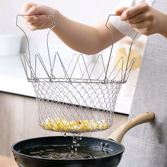 Foldable Steam Rinse Fry Strainer Basket - Premium Foldable Steam Rinse Fry Strainer Basket from Concordia Style Boutique - Just $6.46! Shop now at Concordia Style Boutique