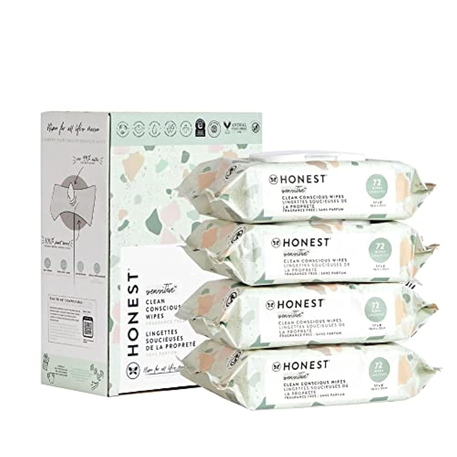 The Honest Company Clean Conscious Wipes | 99% Water, Compostable, Plant-Based, Baby Wipes | Hypoallergenic, EWG Verified | Geo Mood, 288 Count - Premium Wipes & Refills from Concordia Style Boutique - Just $7.05! Shop now at Concordia Style Boutique