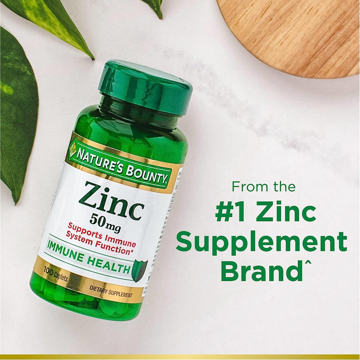 Nature's Bounty Zinc, Immune Support, 50 mg, Caplets, 100 Ct - Premium Zinc from Concordia Style Boutique - Just $10.70! Shop now at Concordia Style Boutique