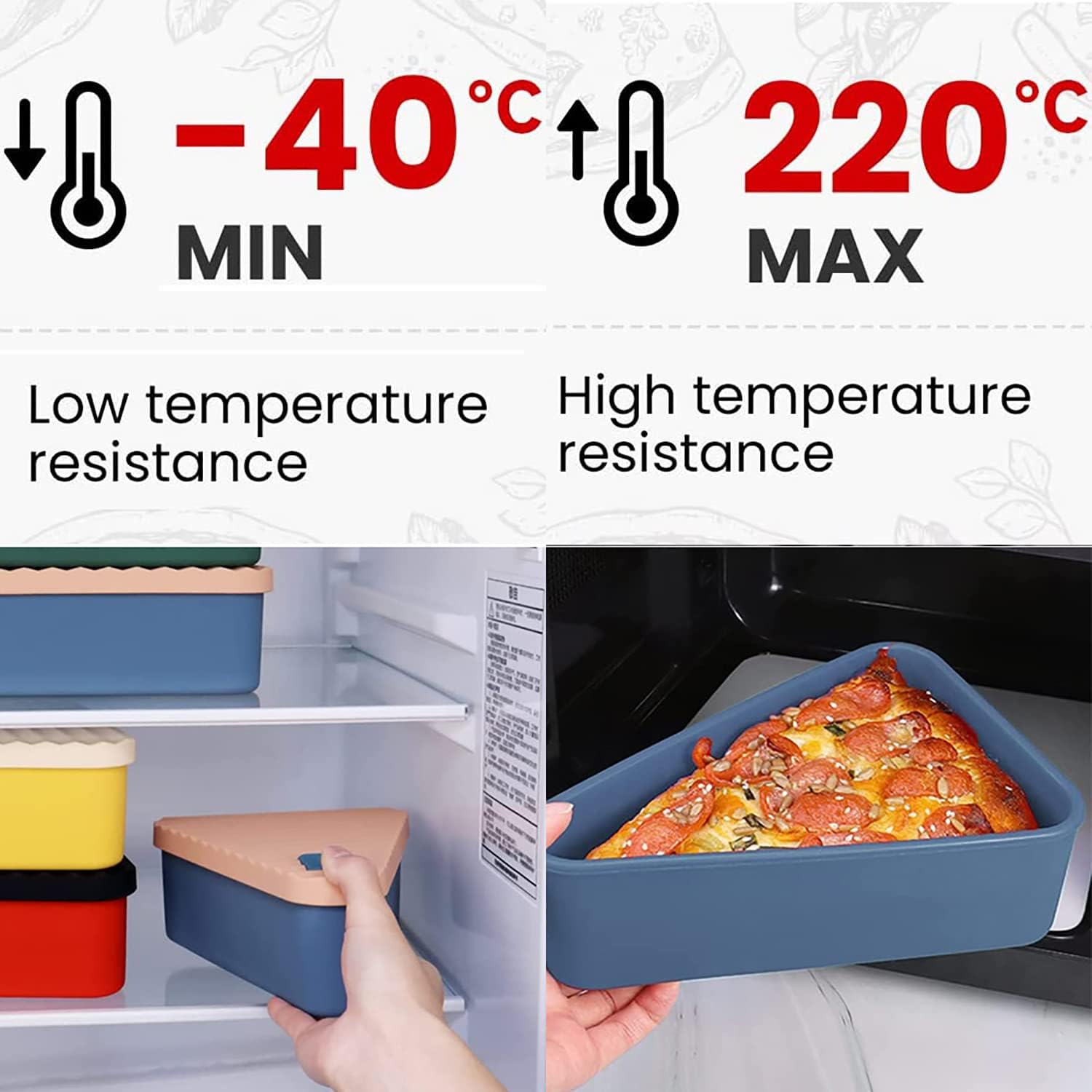 Pizza Leftover Storage Container with 2 Pizza Trays,Reusable Pizza Silicone Container,Silicone Food Container Lunch Box Withstand Temperature in -40~200℃ (Yellow & white, 7.5inch) - Premium Pizza Leftover Storage Container from Concordia Style Boutique - Just $12.49! Shop now at Concordia Style Boutique