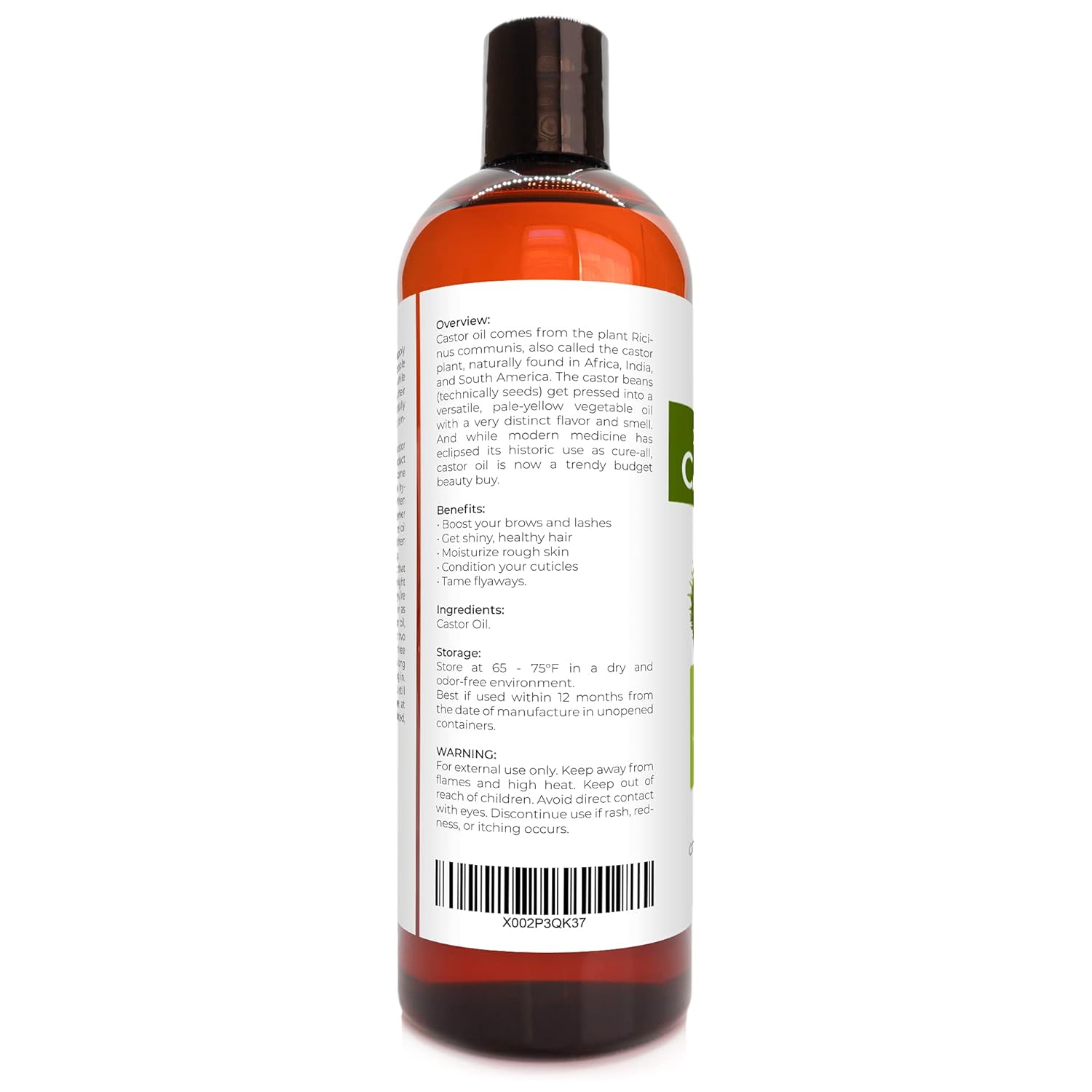 Velona USDA Certified Organic Castor Oil - 16 oz (With Pump) | For Hair, Boost Eyelashes, Eyebrows | Cold pressed, Natural Oil, USP Grade | Hexane Free, Lash Serum, Caster - Premium castor oil from Concordia Style Boutique - Just $17.62! Shop now at Concordia Style Boutique