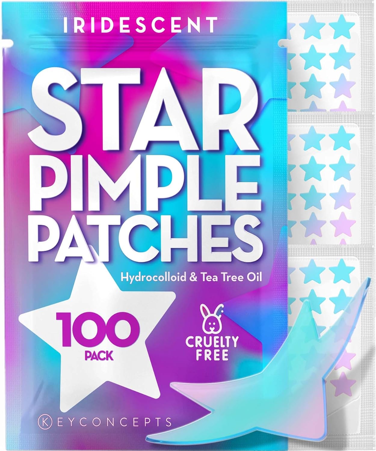 Star Pimple Patches for Face (100 Pack, Cute), Pimple Patches Stars - Hydrocolloid Star Patches for Pimples with Tea Tree Oil - Star Stickers for Face - Pimple Stickers - Star Acne Patch - Premium Pimple Patches from Concordia Style Boutique - Just $8.28! Shop now at Concordia Style Boutique