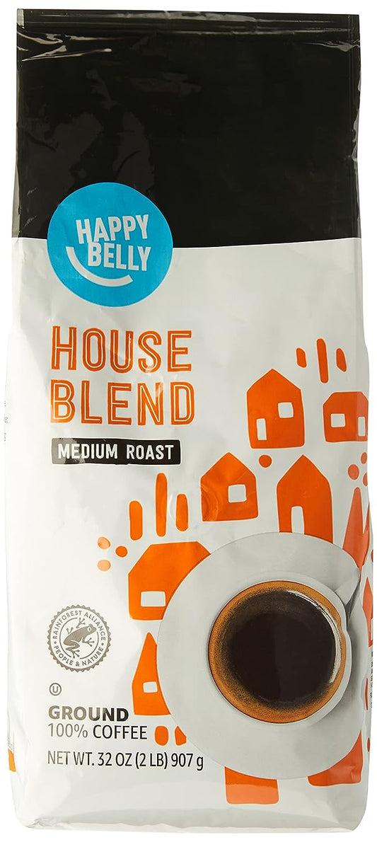 Amazon Brand - Happy Belly Hazelnut Flavored Ground Coffee, Medium Roast, 12 Ounce - Premium Ground Coffee from Concordia Style Boutique - Just $8.54! Shop now at Concordia Style Boutique