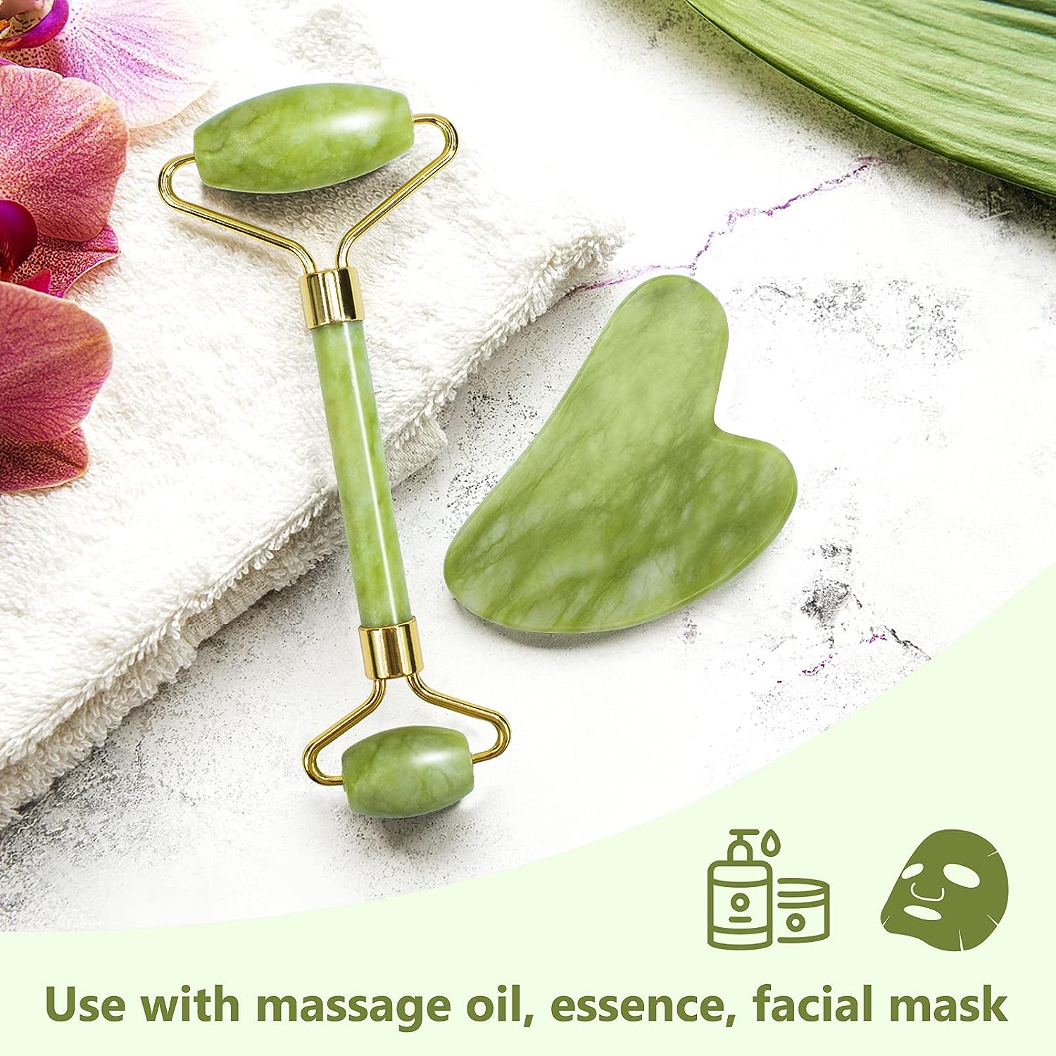 Gua Sha Facial Tool & Jade Roller Set for Skin Care - Woman or Man - Premium Facial Tool from Concordia Style Boutique - Just $16.99! Shop now at Concordia Style Boutique