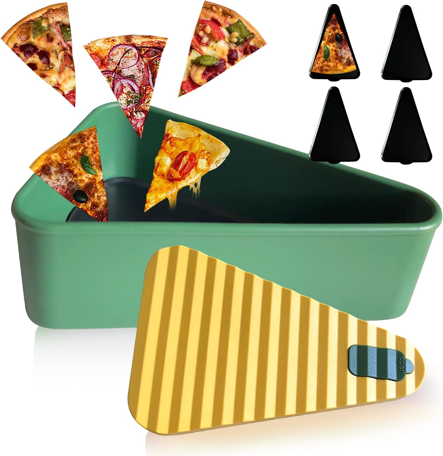 Pizza Leftover Storage Container with 2 Pizza Trays,Reusable Pizza Silicone Container,Silicone Food Container Lunch Box Withstand Temperature in -40~200℃ (Yellow & white, 7.5inch) - Premium Pizza Leftover Storage Container from Concordia Style Boutique - Just $12.49! Shop now at Concordia Style Boutique