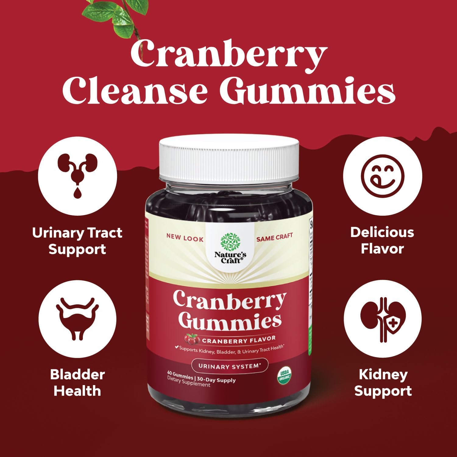 Natural Cranberry Gummies for Women and Men - Extra Strength Delicious Antioxidant Cranberry Chews 500mg for Urinary Tract Health Kidney Support Bladder and Immunity - Vegan Gluten and Gelatin Free - Premium Cranberry from Concordia Style Boutique - Just $29.54! Shop now at Concordia Style Boutique