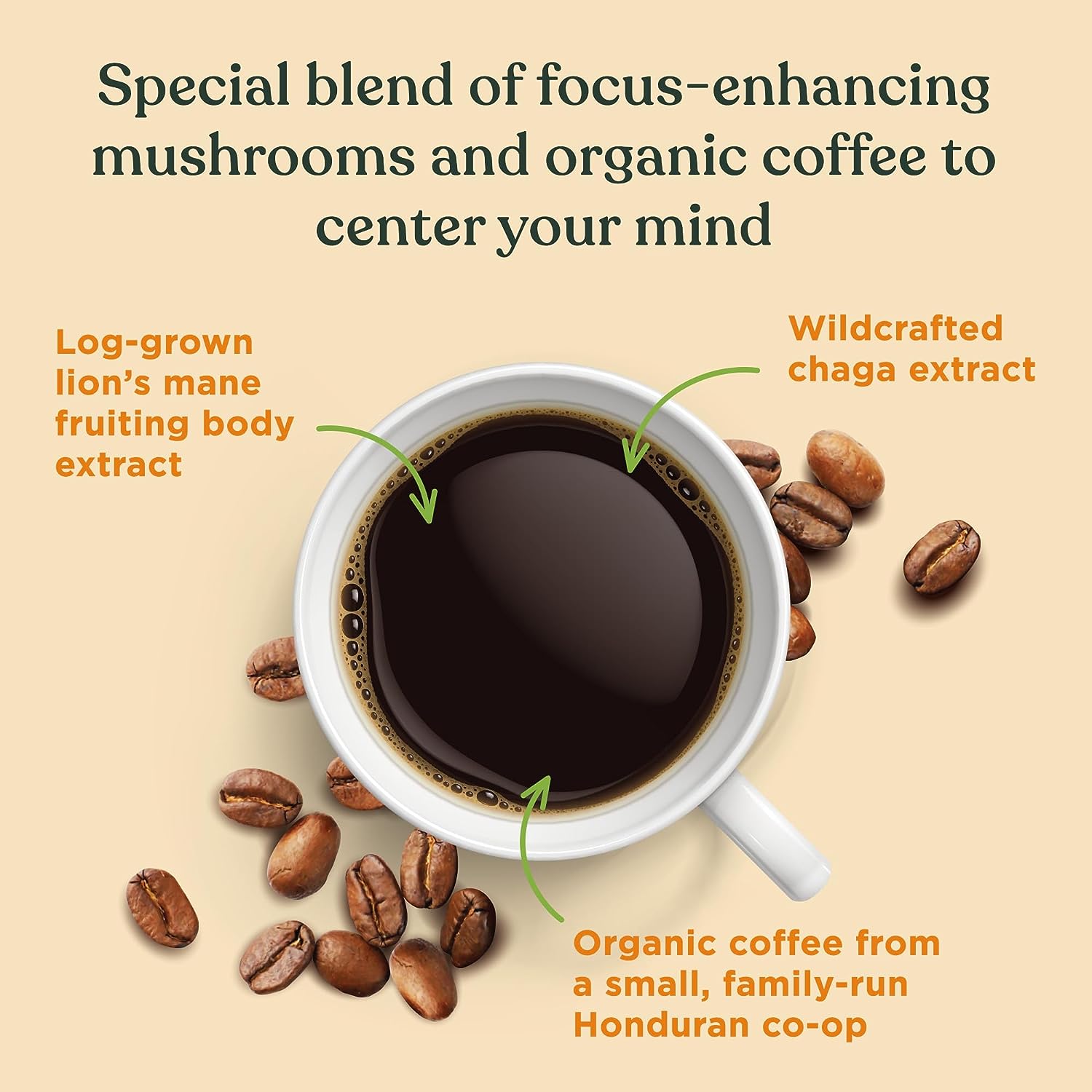 Organic Mushroom Ground Coffee by Four Sigmatic | Dark Roast, Fair Trade Gourmet Coffee with Lion's Mane, Chaga & Mushroom Powder | Immune Boosting Coffee for Focus & Immune Support | 12oz Bag - Premium coffee from Concordia Style Boutique - Just $22.62! Shop now at Concordia Style Boutique