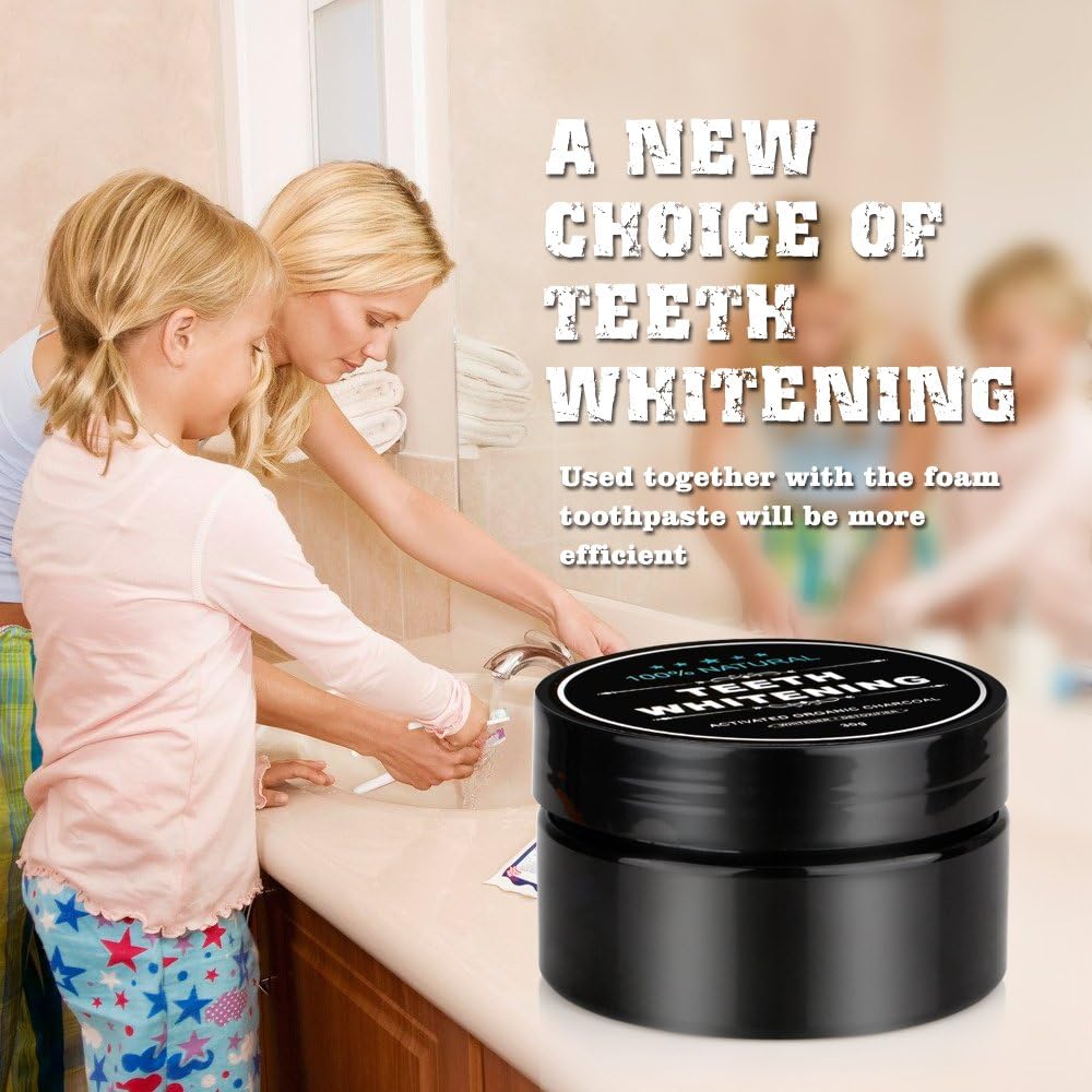 Teeth Whitening Charcoal Powder + Bamboo Brush Oral Care Set, WUBLSYAN Natural Activated Charcoal Teeth Whitener Powder, No Hurt on Enamel or Gum - Premium Teeth Whitening Charcoal Powder from Concordia Style Boutique - Just $14.09! Shop now at Concordia Style Boutique