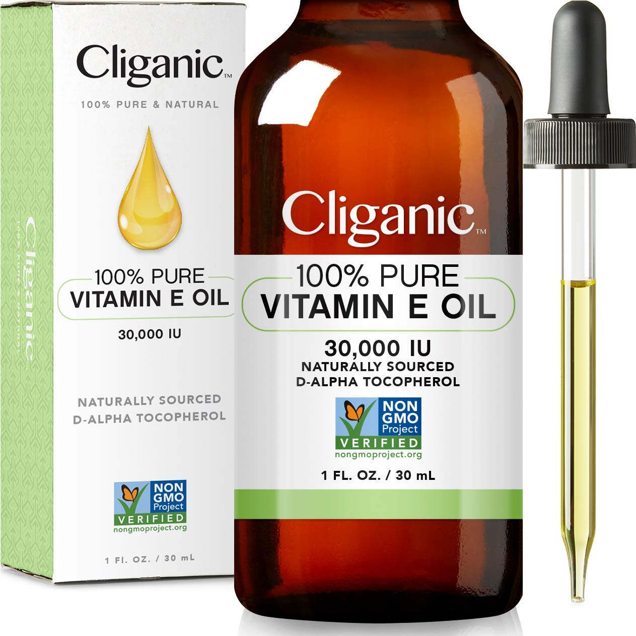 Cliganic 100% Pure Vitamin E Oil for Skin, Hair & Face - 30,000 IU, Non-GMO Verified | Natural D-Alpha Tocopherol - Premium Face Oil from Concordia Style Boutique - Just $15.26! Shop now at Concordia Style Boutique