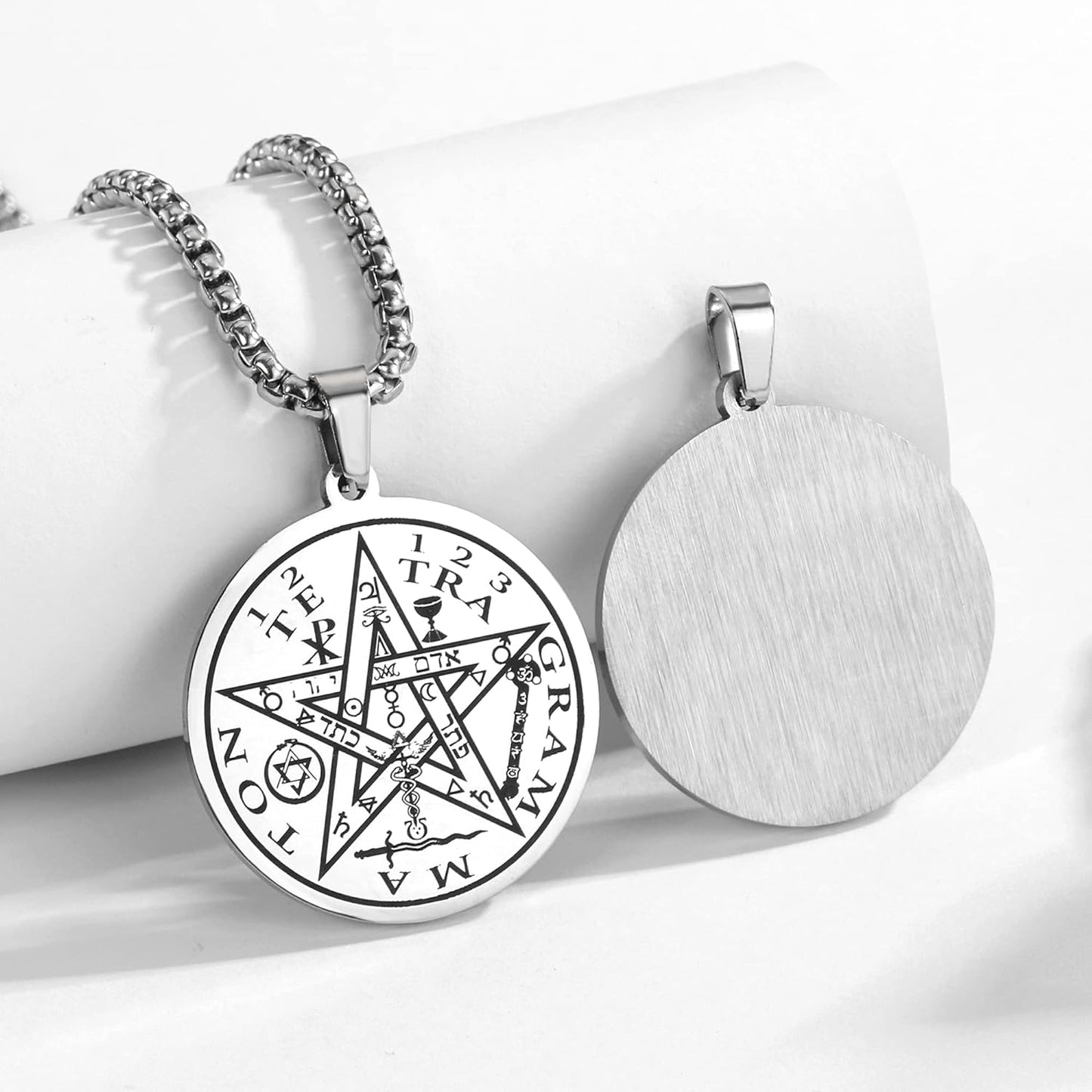 Tetragrammaton Pentacle Necklace for Men Pentagram Protection Amulet Wicca Jewelry, Five-pointed Star, Magical,The Ancient Power Name of God Stainless Steel 24 inches - Premium Pendants Necklace from Concordia Style Boutique - Just $23.08! Shop now at Concordia Style Boutique