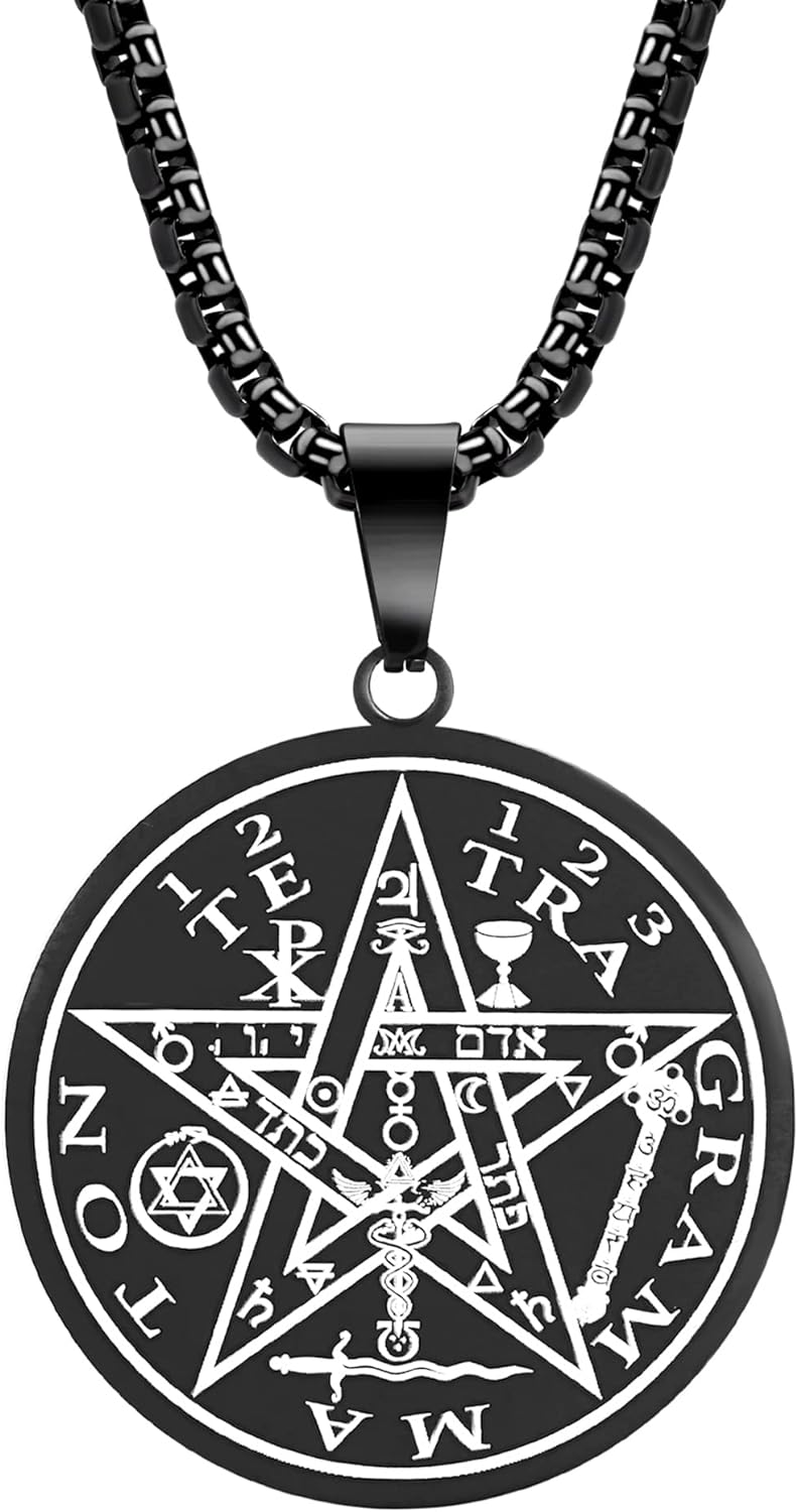 Tetragrammaton Pentacle Necklace for Men Pentagram Protection Amulet Wicca Jewelry, Five-pointed Star, Magical,The Ancient Power Name of God Stainless Steel 24 inches - Premium Pendants Necklace from Concordia Style Boutique - Just $23.08! Shop now at Concordia Style Boutique