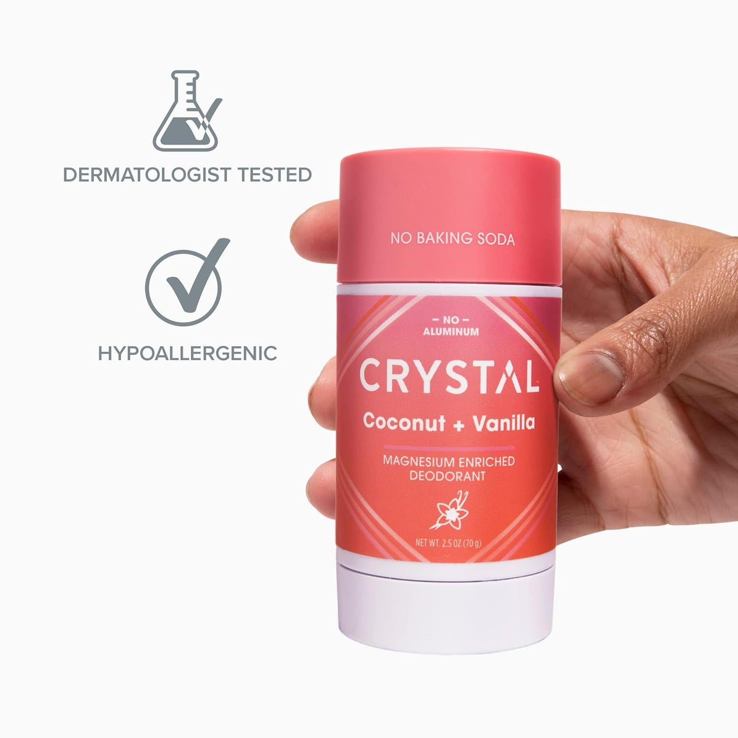 Crystal Magnesium Solid Stick Natural Deodorant, Non-Irritating Aluminum Free Deodorant for Men or Women, Safely and Effectively Fights Odor, Baking Soda Free, Coconut + Vanilla, 2.5 oz - Premium Deodorant from Concordia Style Boutique - Just $21.68! Shop now at Concordia Style Boutique