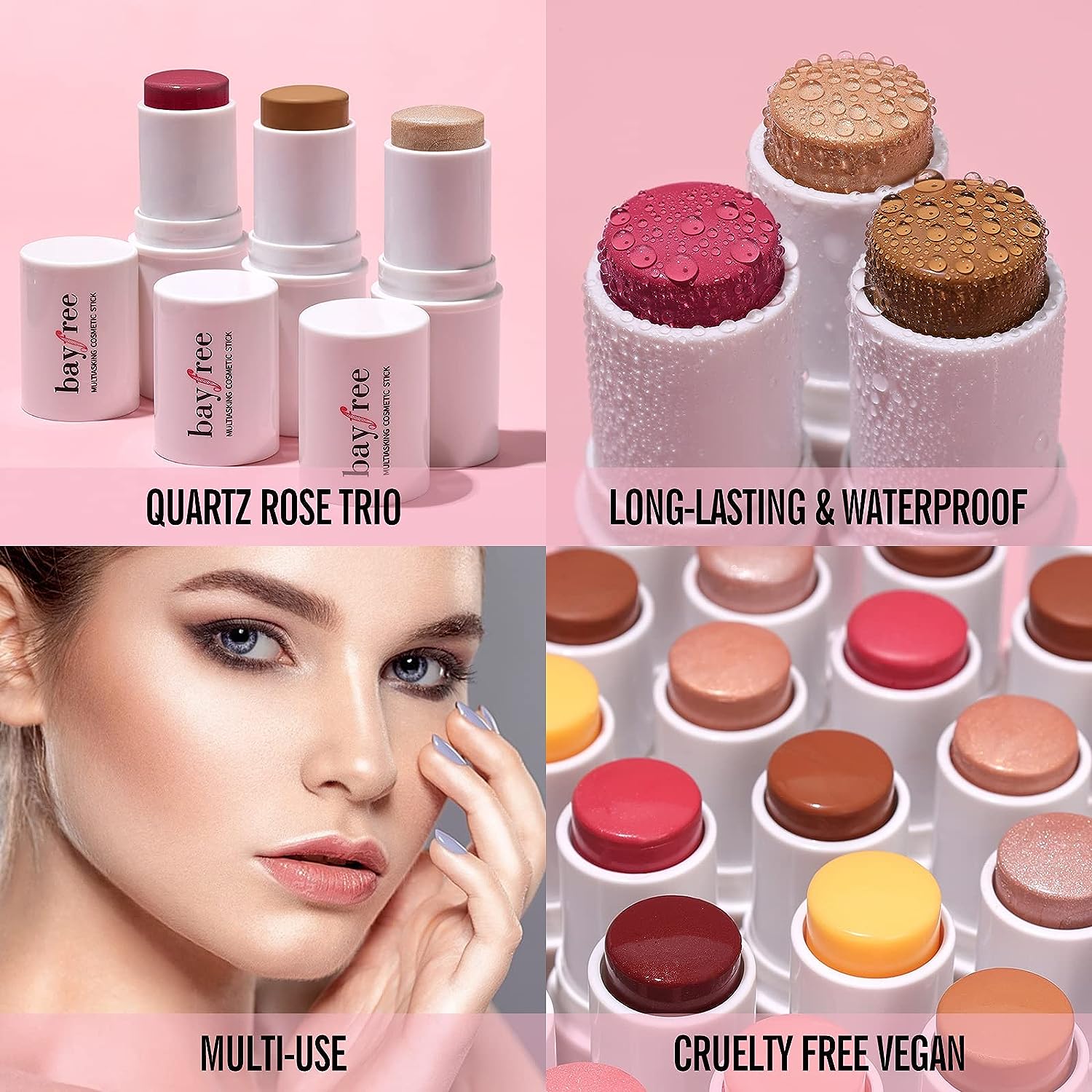 Multi Stick Trio Face Makeup, Cream Blush Stick for Cheeks & Lips, Contour Stick & Highlighter Makeup Sticks for All Skin - Premium Blush from Concordia Style Boutique - Just $21.07! Shop now at Concordia Style Boutique