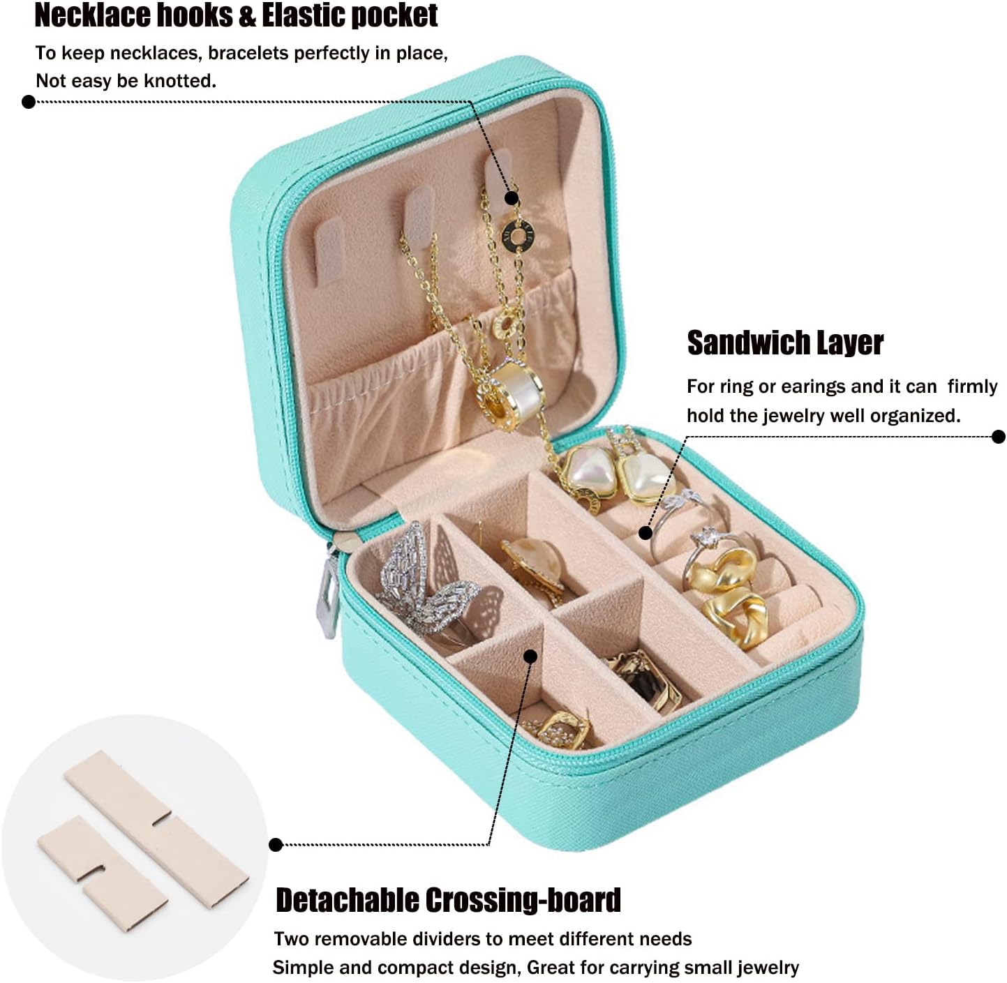 Mini Jewelry Travel Case, PU Leather Travel Jewelry Organizer Box, Small Portable Portable Jewellery Storage Holder - Premium Jewelry Organizer Box from Concordia Style Boutique - Just $9.99! Shop now at Concordia Style Boutique