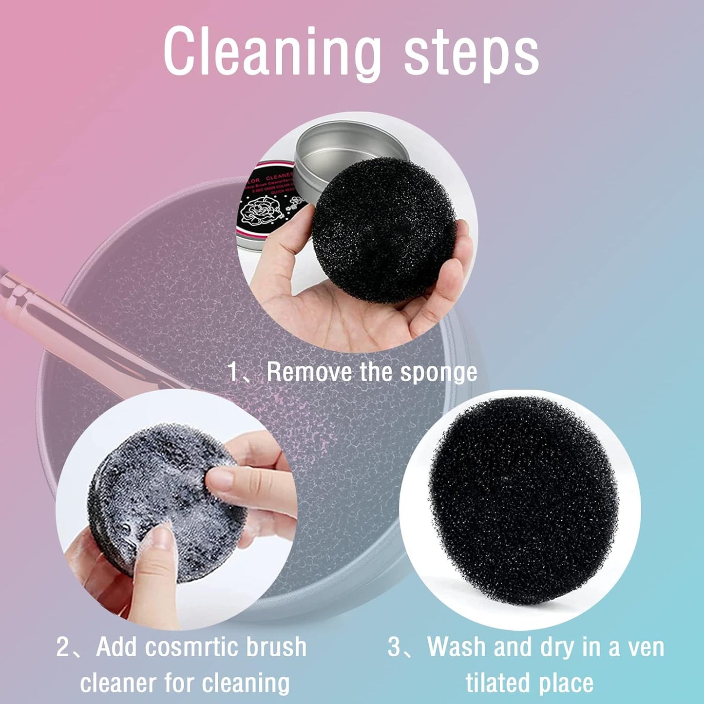 2 Pack Cleaner Sponge, Dry Makeup Brushes Cleaner Eye Shadow or Blush Color Removal Quickly Switch to Next Color - Premium Brush Cleaners from Concordia Style Boutique - Just $16.62! Shop now at Concordia Style Boutique