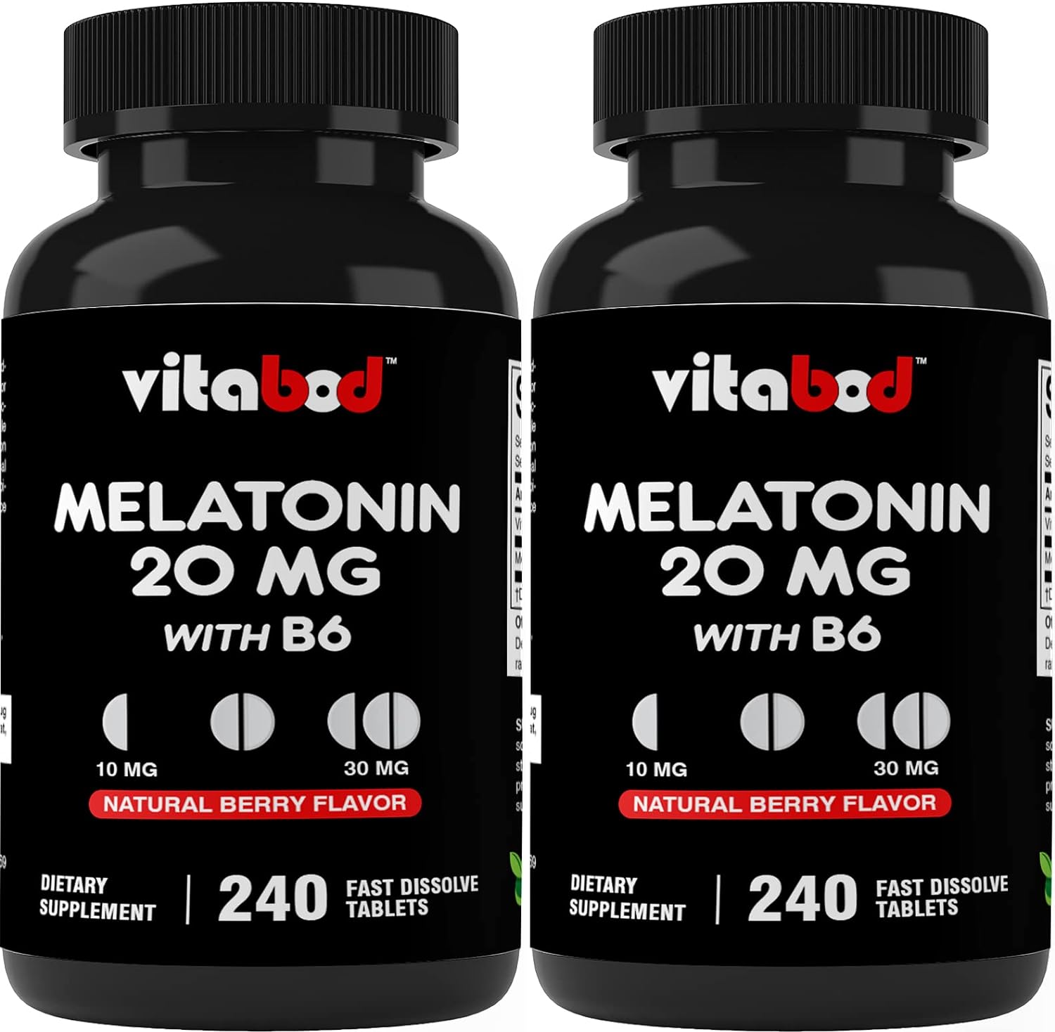 Vitabod Melatonin 20mg - 240 Fast Dissolve Tablets - Drug Free - Natural Berry Flavor - Vegetarian, Non-GMO, Gluten Free - Premium  from Concordia Style Boutique - Just $13.71! Shop now at Concordia Style Boutique