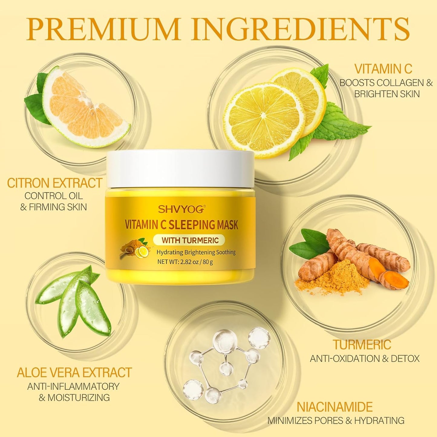 Vitamin C Turmeric Sleeping Mask, Vitamin C Overnight Face Mask With Turmeric, Vitamin C Brightening Sleep Face Mask Skin Care, Nourishing Hydrating Antioxidant Face Masks Skincare For Women - 2.82OZ - Premium Sleeping Mask from Concordia Style Boutique - Just $28.19! Shop now at Concordia Style Boutique