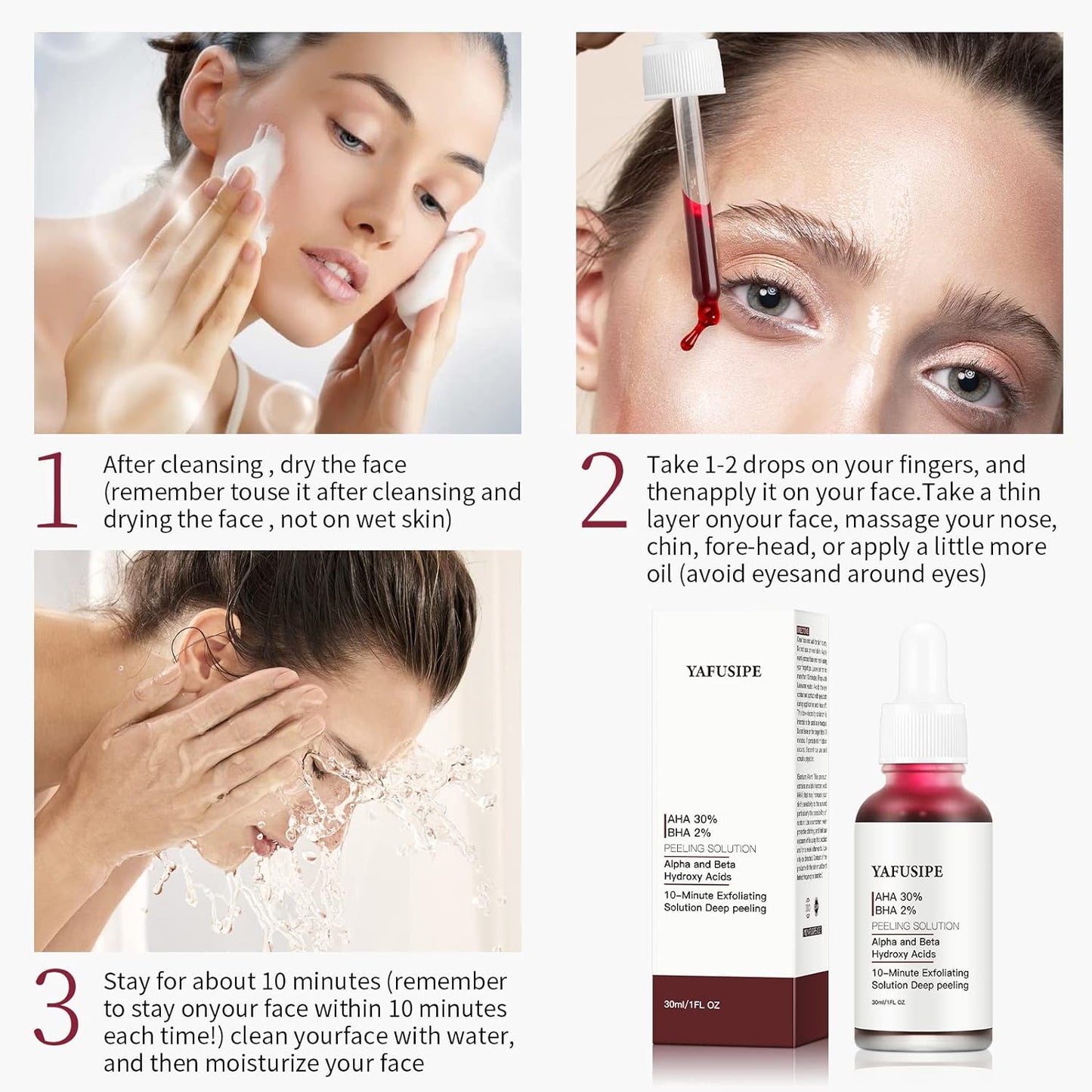 Peeling Solution AHA 30% + BHA 2% Peeling Solution, Exfoliating Peeling Solution Face Red Peel Mask AHA BHA Peel Solution Chemical Exfoliant Peel for Face at Home for Fine Line Wrinkle-1 Floz - Premium Facial Peels from Concordia Style Boutique - Just $16.17! Shop now at Concordia Style Boutique