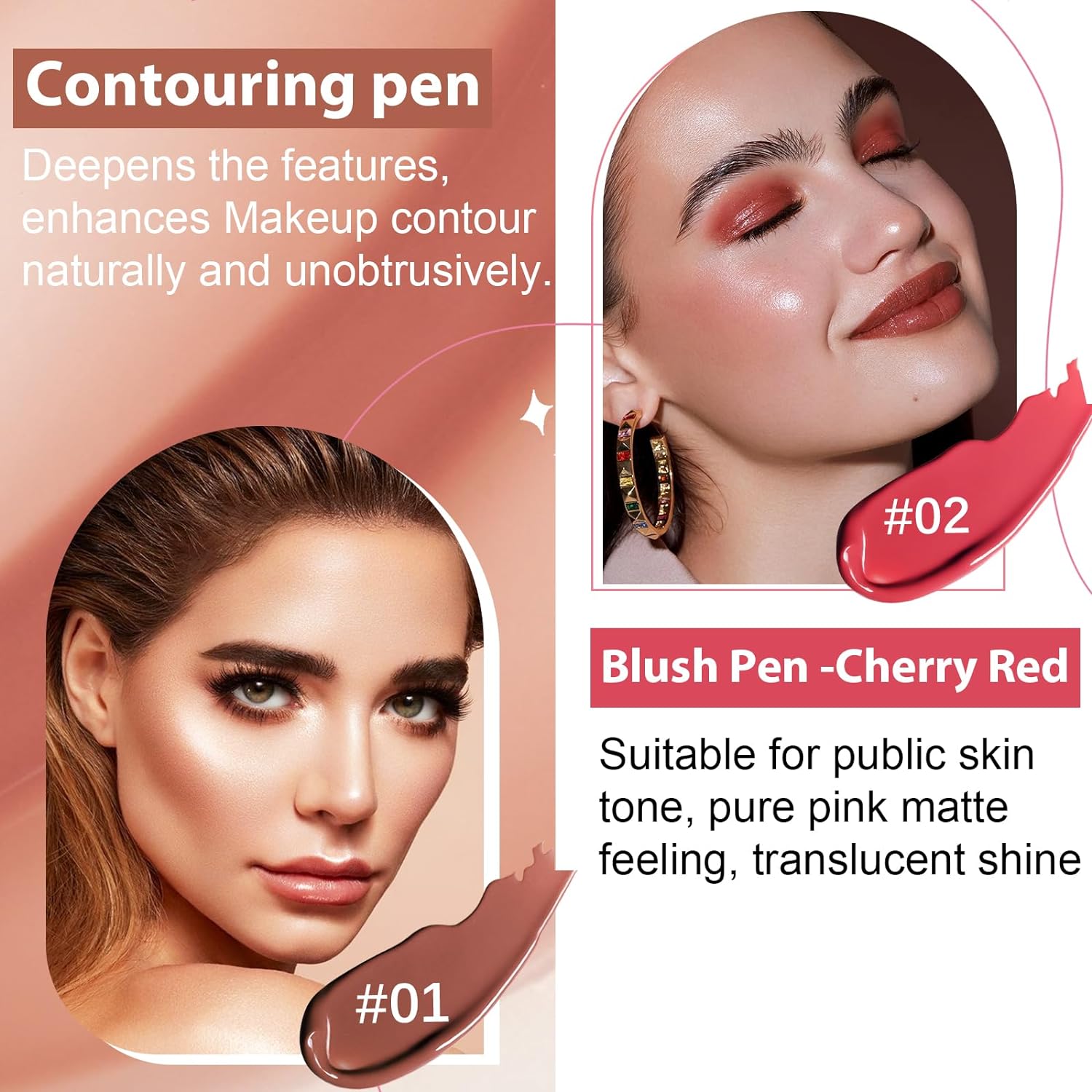 2 Pack Liquid Contour Beauty Wand, Liquid Face Concealer + Hydrating Liquid Blush Pen with Cushion Applicator Attached Easy to Blend, Long Lasting & Smooth Natural Matte Finish Makeup Pencil - Premium Blush from Concordia Style Boutique - Just $9.61! Shop now at Concordia Style Boutique