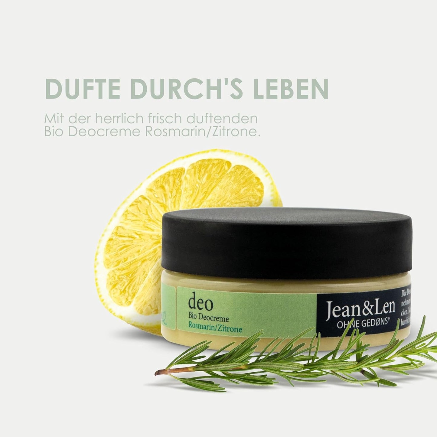 Natural & Organic Deo Cream Rosemary Lemon by Jean&Len, deodorant for Men and Women, with organic ingredients, vegan, 0.18 Oz. - Premium Deodorant from Concordia Style Boutique - Just $19.99! Shop now at Concordia Style Boutique