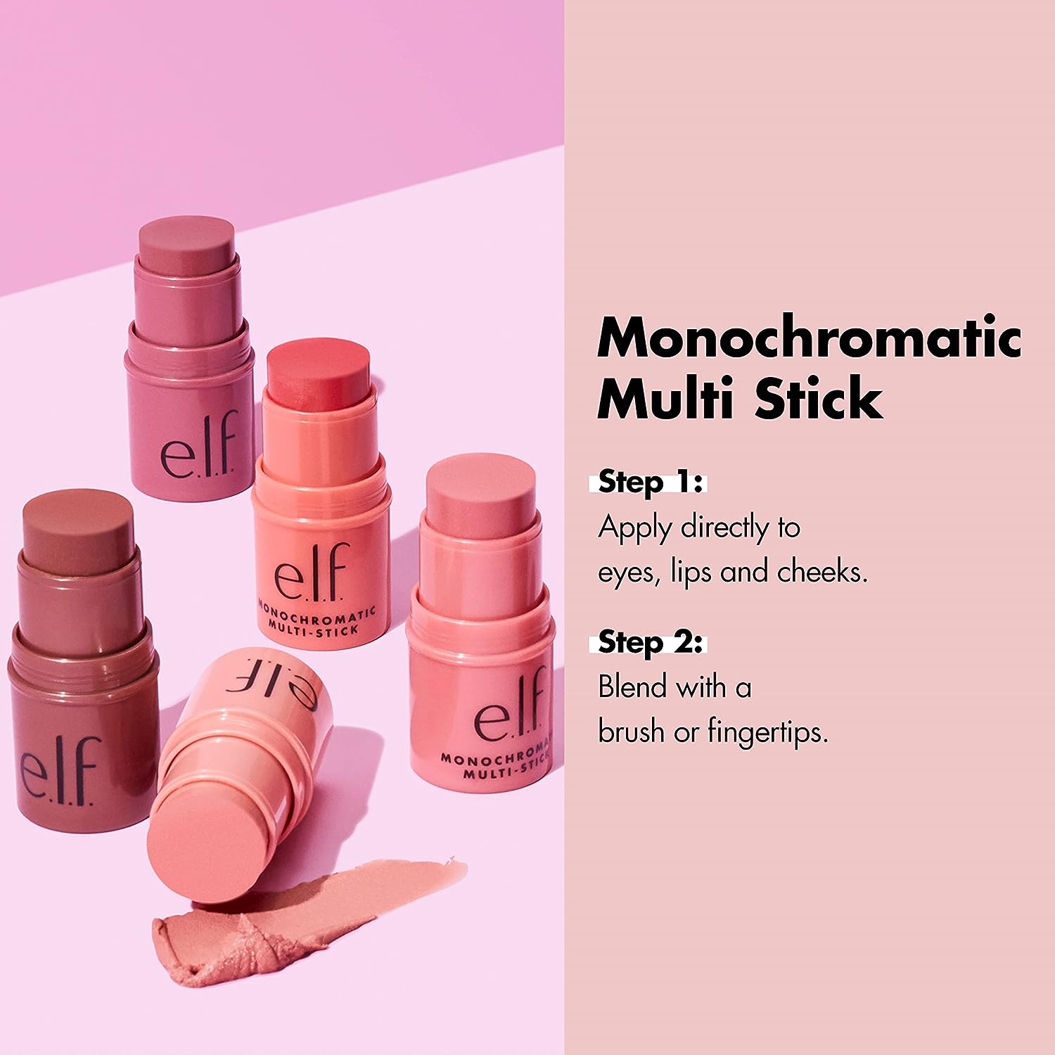 e.l.f. Monochromatic Multi Stick, Luxuriously Creamy & Blendable Color, For Eyes, Lips & Cheeks, Dazzling Peony, 0.17 oz (5 g) - Premium Blush from Concordia Style Boutique - Just $8.04! Shop now at Concordia Style Boutique