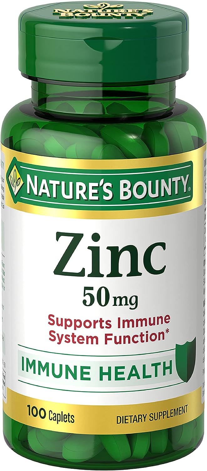 Nature's Bounty Zinc, Immune Support, 50 mg, Caplets, 100 Ct - Premium Zinc from Concordia Style Boutique - Just $10.70! Shop now at Concordia Style Boutique