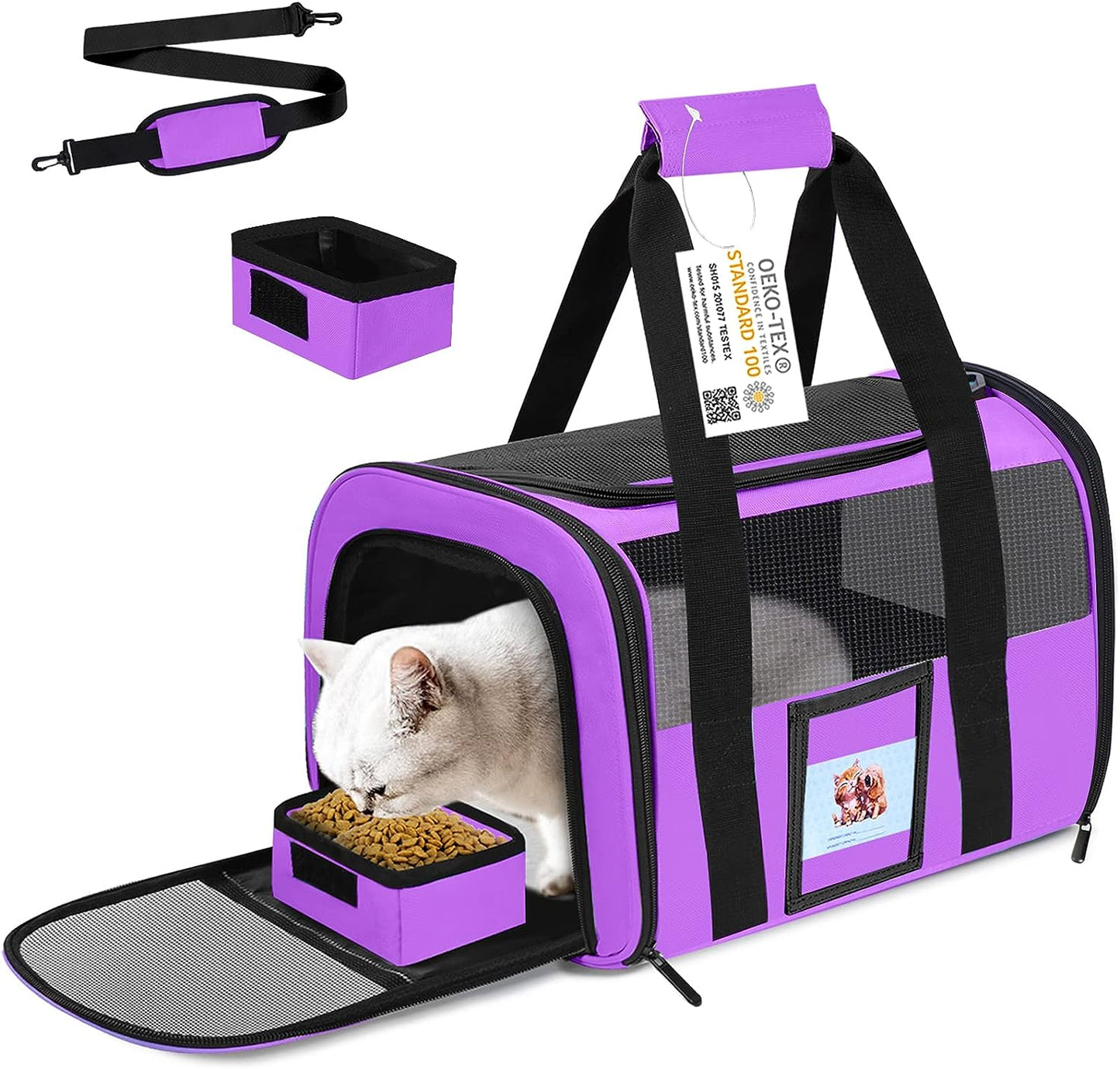 SECLATO Cat Carrier, Dog Carrier, Pet Carrier Airline Approved for Cat, Small Dogs, Kitten, Cat Carriers for Small Medium Cats Under 15lb, Collapsible Soft Sided TSA Approved Cat Travel Carrier-Black - Premium Pet Carrier from Concordia Style Boutique - Just $33.85! Shop now at Concordia Style Boutique