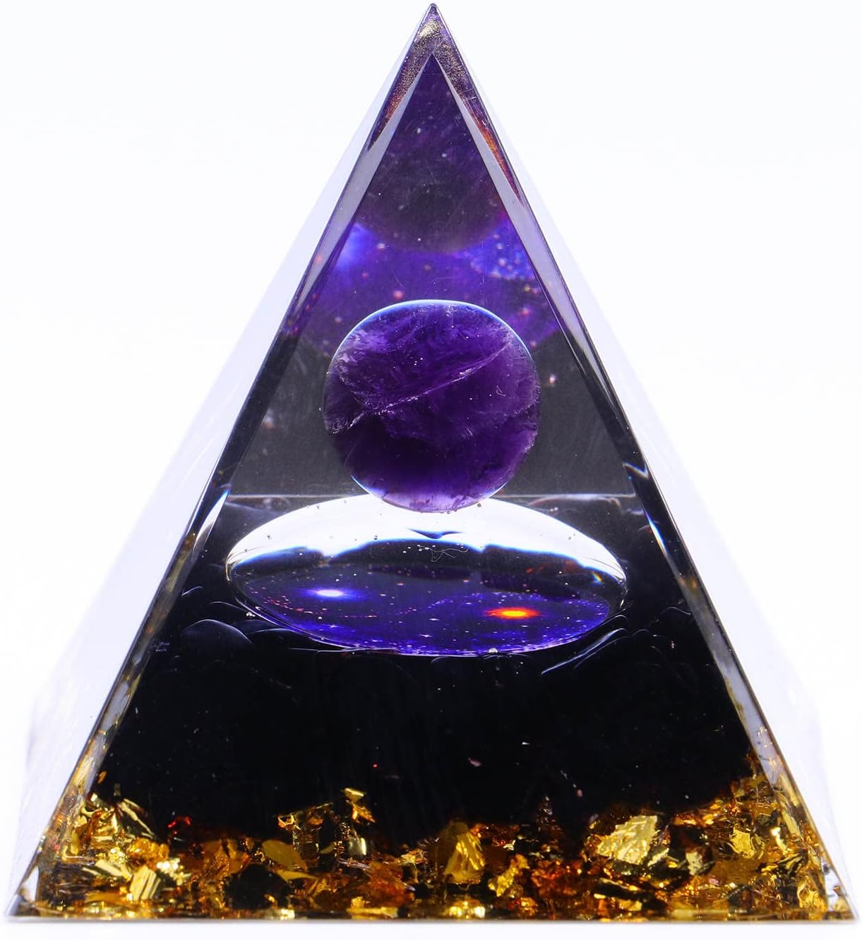 Moonstone Crystal Orgone Pyramid - Lapis Lazuli Ball Tai Chi - Ogan Crystal Energy Tower - Nature Reiki Healing Chakra Crushed Stone Jewelry - 5cm - Premium Orgone Pyramid from Concordia Style Boutique - Just $10.78! Shop now at Concordia Style Boutique