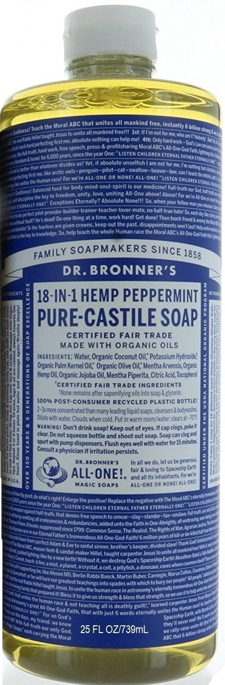 Dr. Bronner's Dr. Bronner Hemp Peppermint Pure Castile Oil Made with Organic Oils Certified - 25 Fl Oz (Pack of 2) - Premium  from Concordia Style Boutique - Just $25.79! Shop now at Concordia Style Boutique