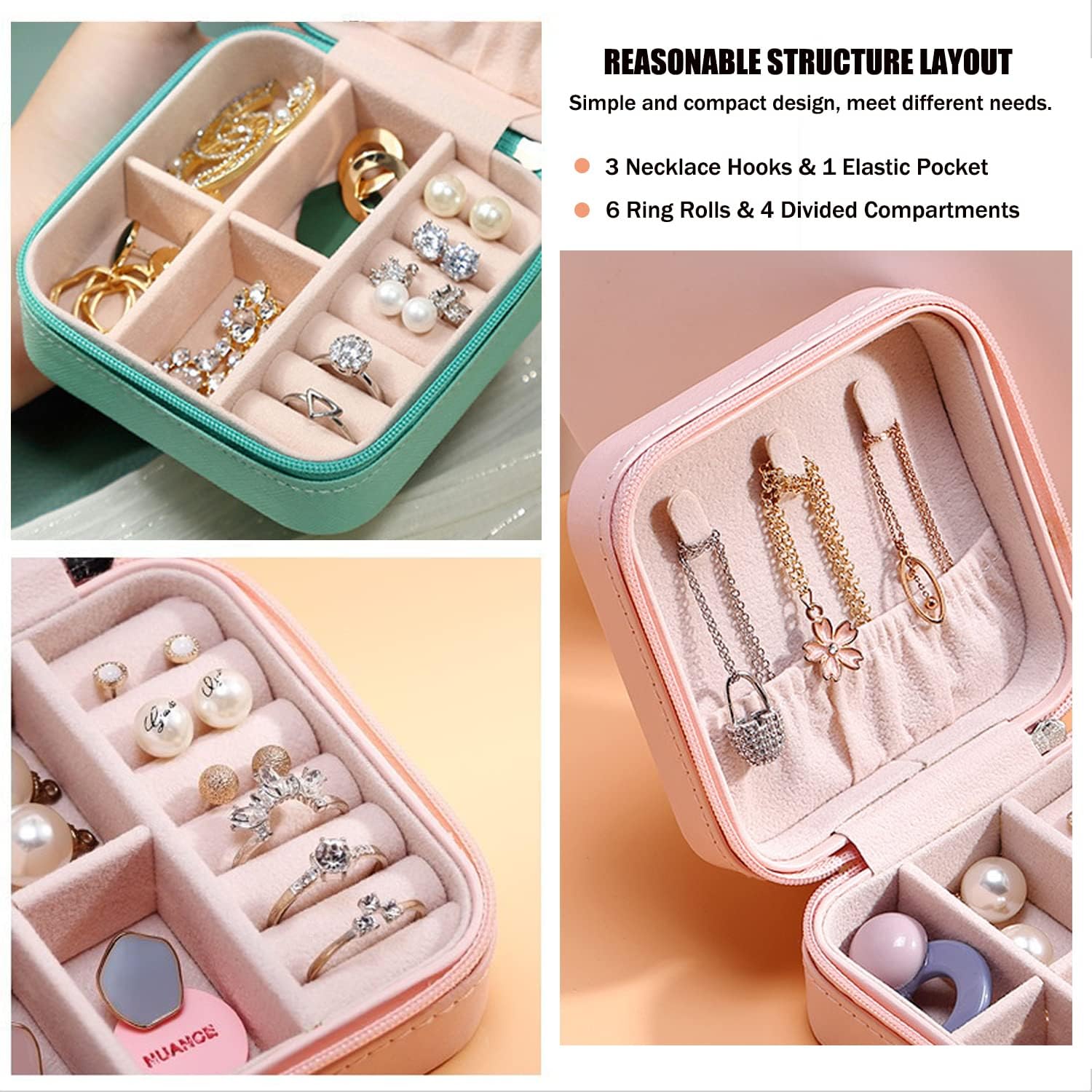 Mini Jewelry Travel Case, PU Leather Travel Jewelry Organizer Box, Small Portable Portable Jewellery Storage Holder for Womens Rings Earrings Necklaces Bracelets (Blue) - Premium Jewelry Organizer Box from Concordia Style Boutique - Just $9.99! Shop now at Concordia Style Boutique