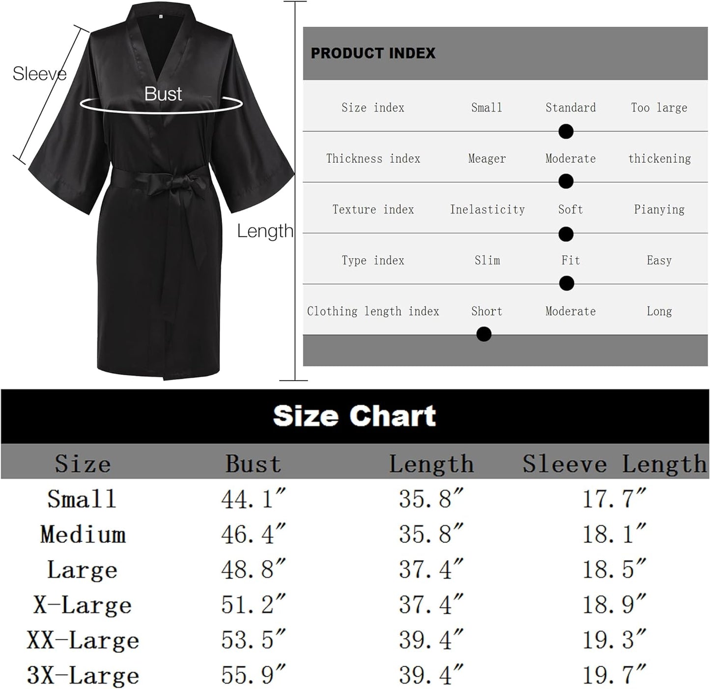 The Bund Women's Satin Robes Bride Bridesmaid Lace Short Silk Wedding Party Lightweight Bathrobe Soft Sleepwear S-XXXL - Premium Satin Robe from Concordia Style Boutique - Just $9.32! Shop now at Concordia Style Boutique