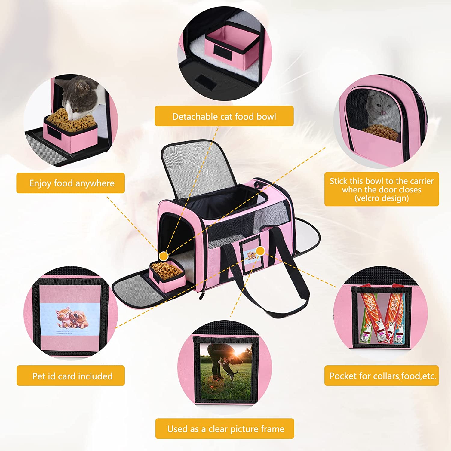 SECLATO Cat Carrier, Dog Carrier, Pet Carrier Airline Approved for Cat, Small Dogs, Kitten, Cat Carriers for Small Medium Cats Under 15lb, Collapsible Soft Sided TSA Approved Cat Travel Carrier-Black - Premium Pet Carrier from Concordia Style Boutique - Just $33.85! Shop now at Concordia Style Boutique