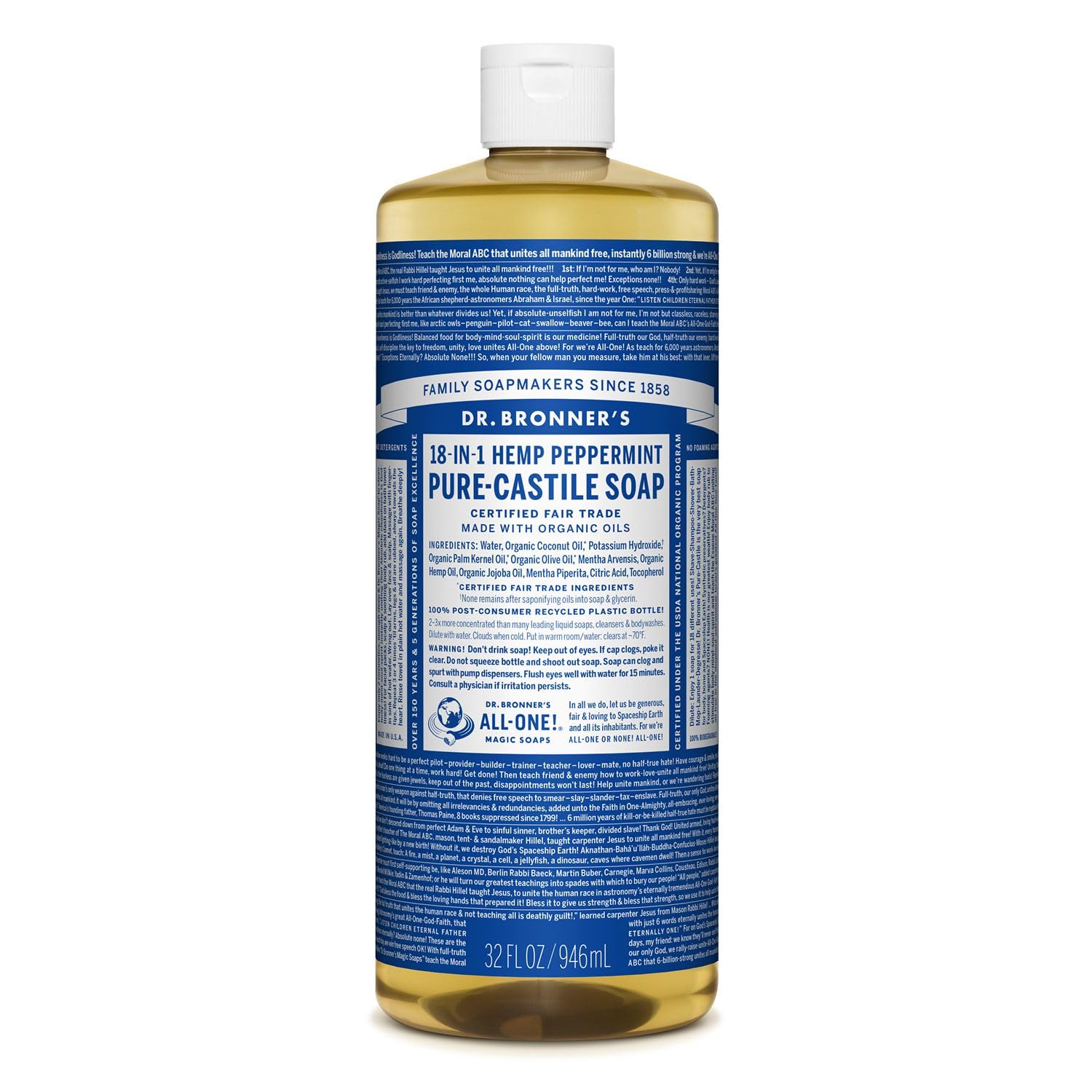 Dr. Bronner's - Pure-Castile Liquid Soap (Lavender, 8 ounce) - Made with Organic Oils, 18-in-1 Uses: Face, Body, Hair, Laundry, Pets and Dishes, Concentrated, Vegan, Non-GMO - Premium  from Concordia Style Boutique - Just $12.28! Shop now at Concordia Style Boutique