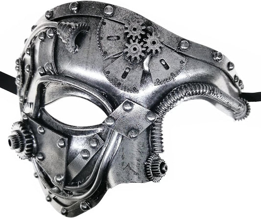 Ubauta Steampunk Metal Cyborg Venetian Mask, Masquerade Mask For Halloween Costume Party/Phantom Of The Opera/Mardi Gras Ball - Premium Masks from Concordia Style Boutique - Just $24.68! Shop now at Concordia Style Boutique