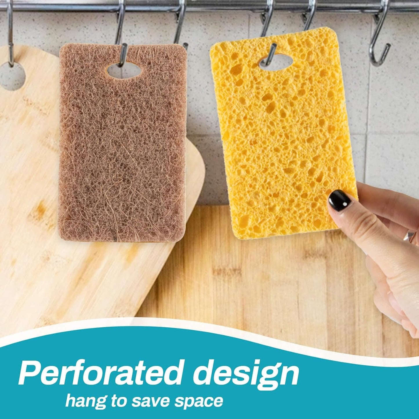 MAQIHAN 16PCS Natural Sponges for Dishes - Biodegradable Sponges Kitchen Eco Friendly Dish Sponge Non-Scratch Sponges for Cleaning Kitchen - Premium  from Concordia Style Boutique - Just $12.35! Shop now at Concordia Style Boutique